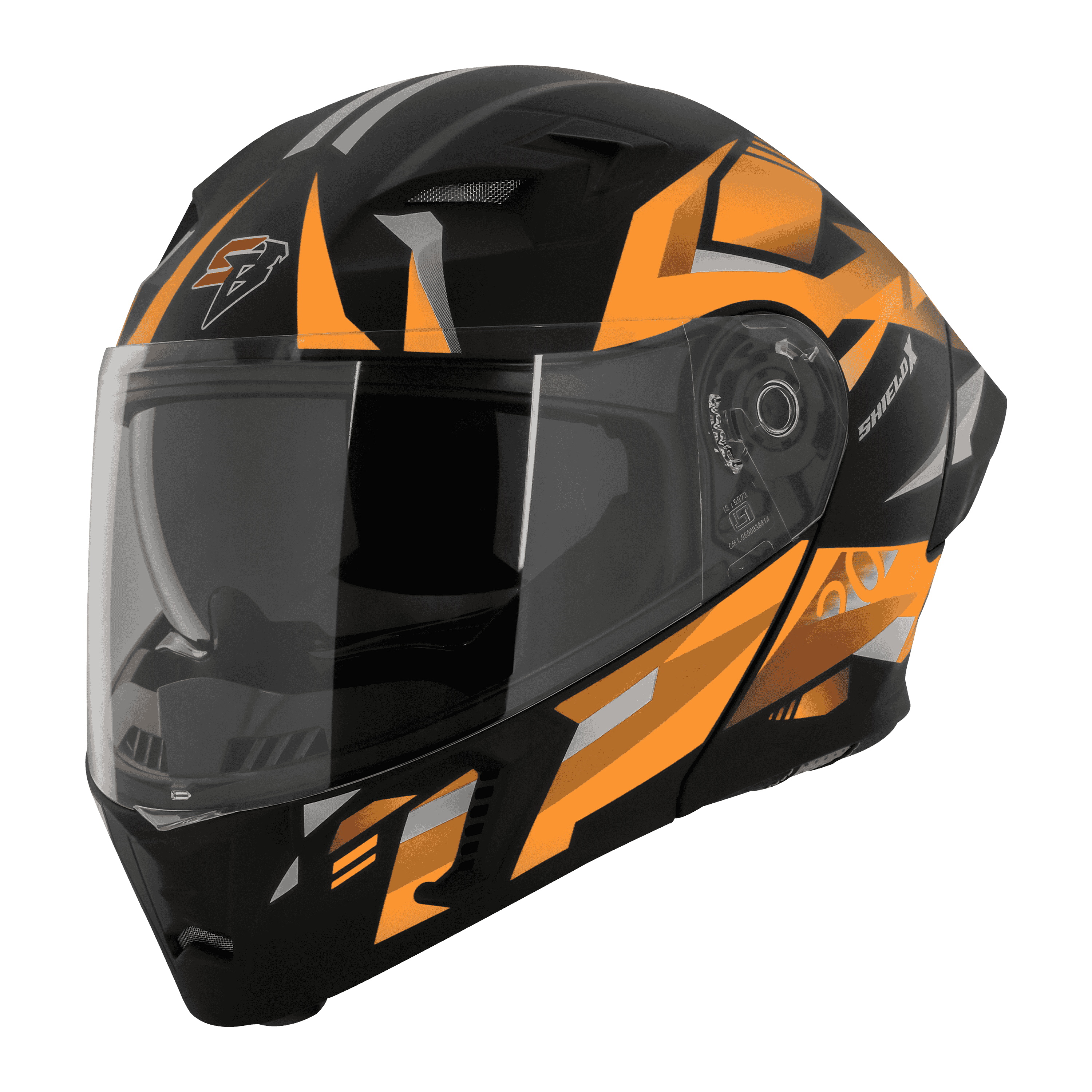 SBA-20 ISS SHIELD X GLOSSY BLACK WITH ORANGE